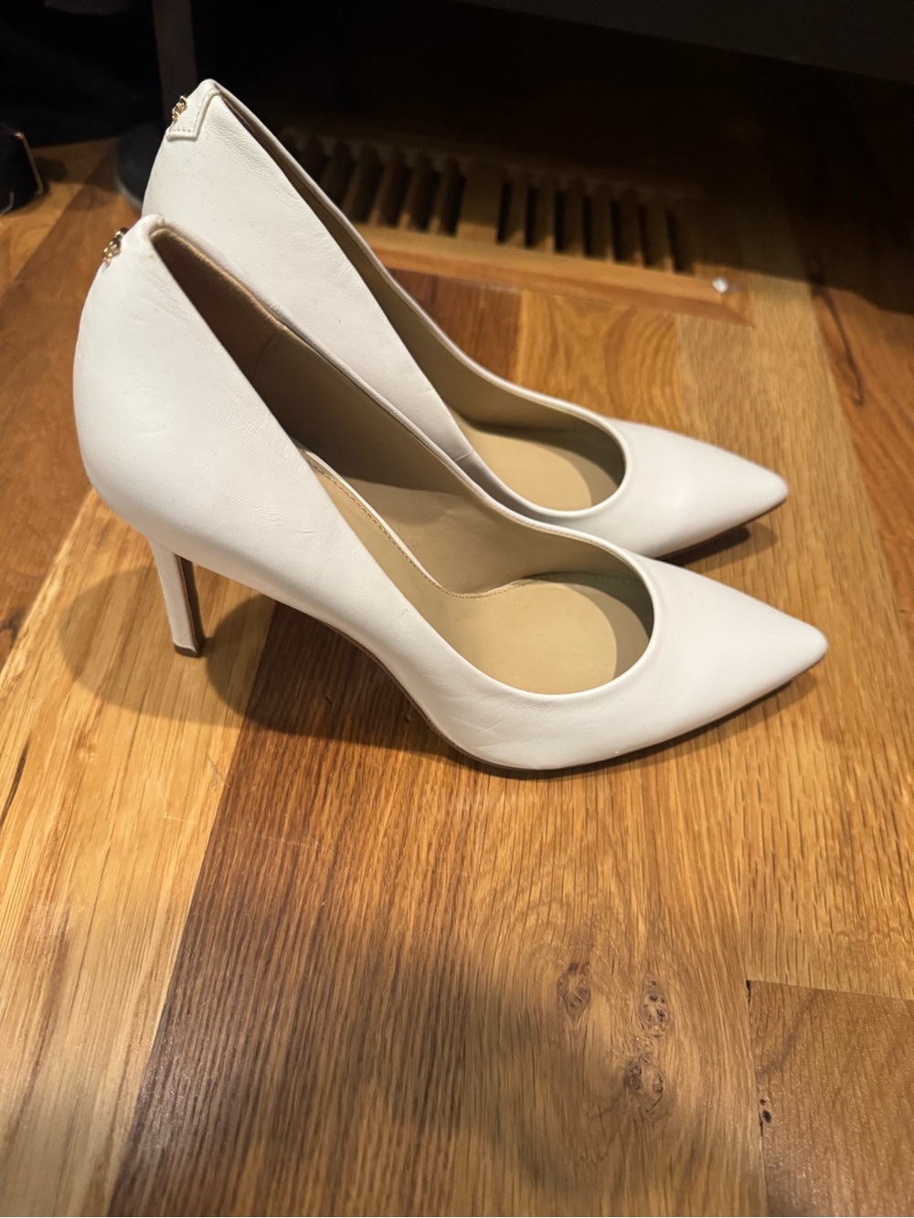 Sam Edelman White Pointed-Toe Stiletto Pumps - Women's